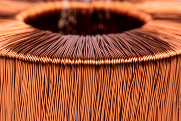 Macro of electrical copper coil transformer