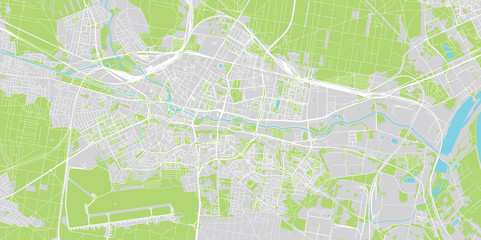 Urban vector city map of Bydgoszcz, Poland