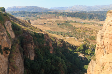 Andalusian landscapes near Ronda, Spain at summer season