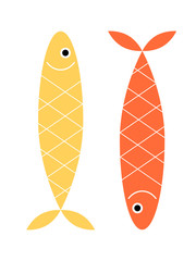 Two fish on white background