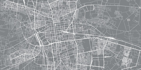 Fototapeta na wymiar Urban vector city map of Lodz, Poland