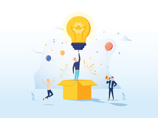 Copywriter Creative Idea Landing Page. Business Creativity Concept for Website or Web Page. Blog Advertising Cartoon © Mykyta