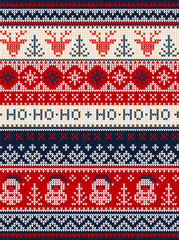 Stoffe zum Nähen Ugly sweater Merry Christmas party ornament background seamless pattern
