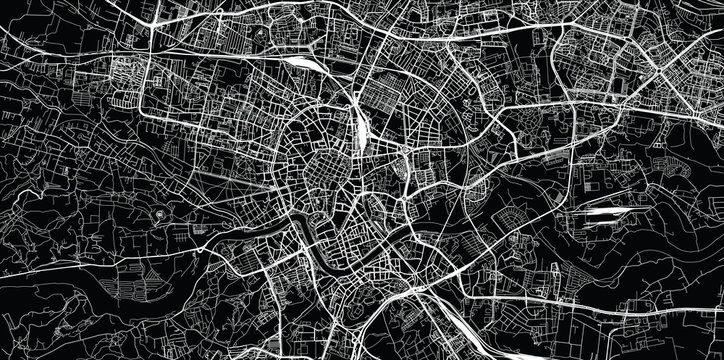 Fototapeta Urban vector city map of Krakow, Poland
