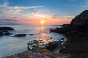 sunset on the Basque coast	