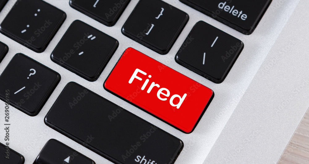 Poster Fire word on red computer keyboard button