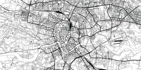 Fototapeta Urban vector city map of Krakow, Poland obraz