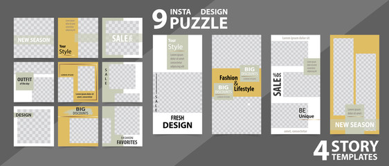 Trendy editable template for social networks stories and posts, vector illustration.