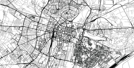 Fototapeta na wymiar Urban vector city map of Poznan, Poland