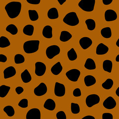 Simple seamless pattern with leopard print. Vector illustration.