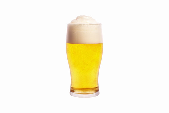 glass of beer isolated on white background