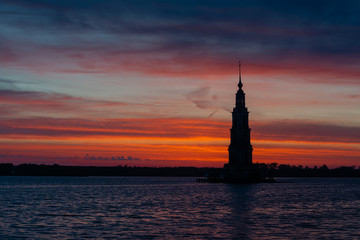 Chapel in the town of Kalyazin at sunrise