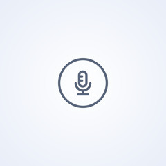 Microphone, sound recording, vector best gray line icon