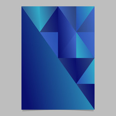 Geometrical minimal gradient triangle mosaic background template - polygonal blue vector page