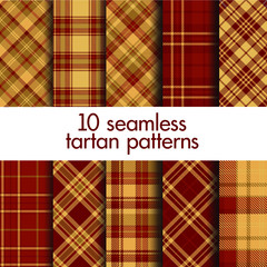 Set of seamless vector tartan patterns