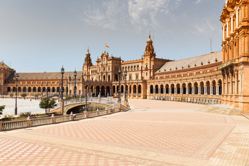 Fototapeta na wymiar view of the Spanish square in Seville, Andalusia in Spain