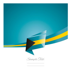 New abstract Bahamas flag ribbon origami blue background vector