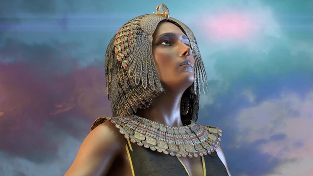 Cleopatra Egyptian Queen VII century of Egypt 3D render