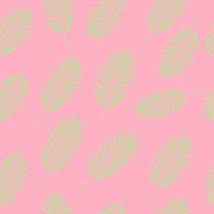 Summer seamless Pattern texture with tropical leaves. Vector textile, wrapping, wallpaper, background