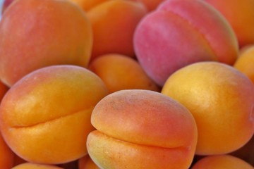 ripe juicy apricots close up