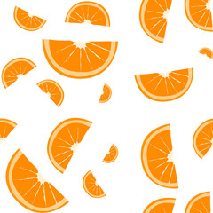 Orange slice seamless pattern. Vector illustration flat eps 10
