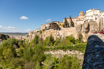Fototapeta premium Panoramic views of the historic center of Cuena and its hanging houses