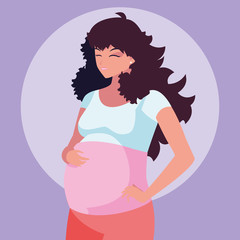 pregnant young woman avatar character