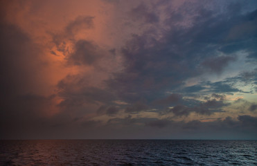 Dramatic sunset over the ocean