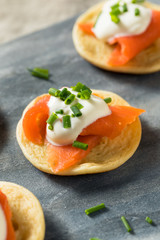 Homemade Smoked Salmon Cocktail Blinis