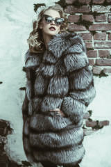 luxurious expensive fur coat