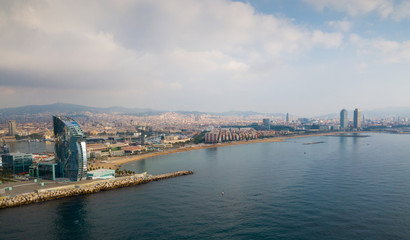 Obraz premium Aerial view of Barceloneta