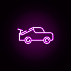 Obraz premium car sport neon icon. Elements of transportation set. Simple icon for websites, web design, mobile app, info graphics