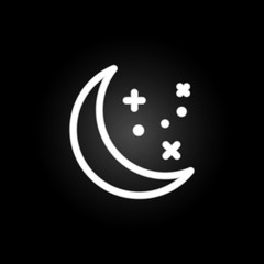 moon, star sign neon icon. Elements of weather set. Simple icon for websites, web design, mobile app, info graphics