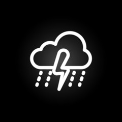cloudy rainy storm sign neon icon. Elements of weather set. Simple icon for websites, web design, mobile app, info graphics