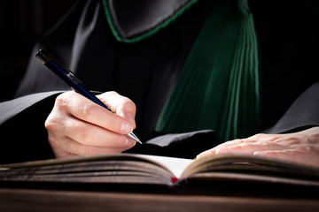 court officials: the judge, the prosecutor and the defence attorney concept