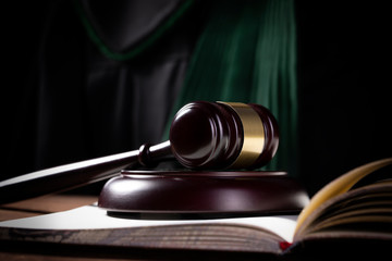 court officials: the judge, the prosecutor and the defence attorney concept