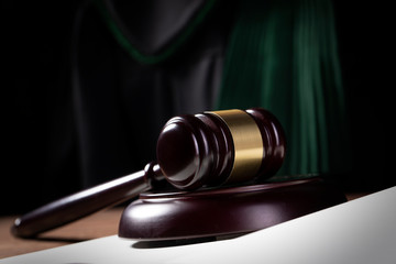 court officials: the judge, the prosecutor and the defence attorney concept