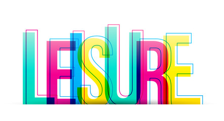 Leisure colorful vector letters, banner card