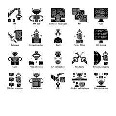 RPA glyph icons set