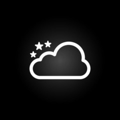 cloudy star sign neon icon. Elements of weather set. Simple icon for websites, web design, mobile app, info graphics