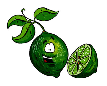 Green lime character cartoon