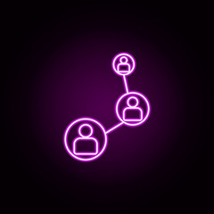 contact chain neon icon. Elements of sosial media network set. Simple icon for websites, web design, mobile app, info graphics