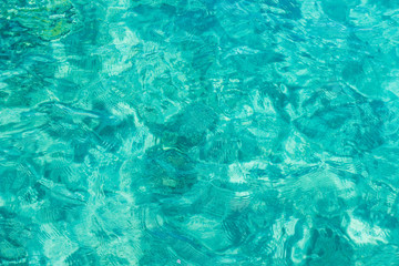 Fototapeta na wymiar aquamarine tropic exotic Philippines sea ripple transparent water surface natural background 