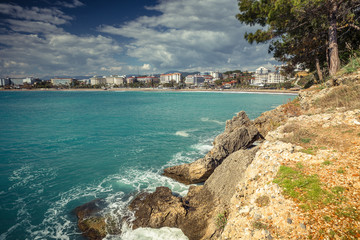 Fototapeta premium Coastline in front of Hotels line