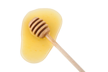 Pure honey liquid isolated on white background