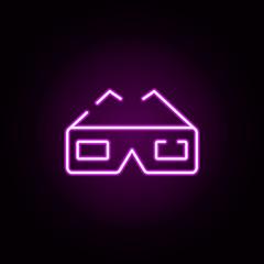 glasses, movie neon icon. Elements of christmas set. Simple icon for websites, web design, mobile app, info graphics