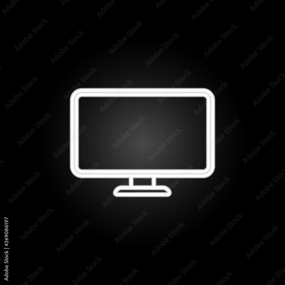 Poster monitor neon icon. elements of computer hardware set. simple icon for websites, web design, mobile a