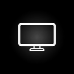 monitor neon icon. Elements of computer hardware set. Simple icon for websites, web design, mobile app, info graphics
