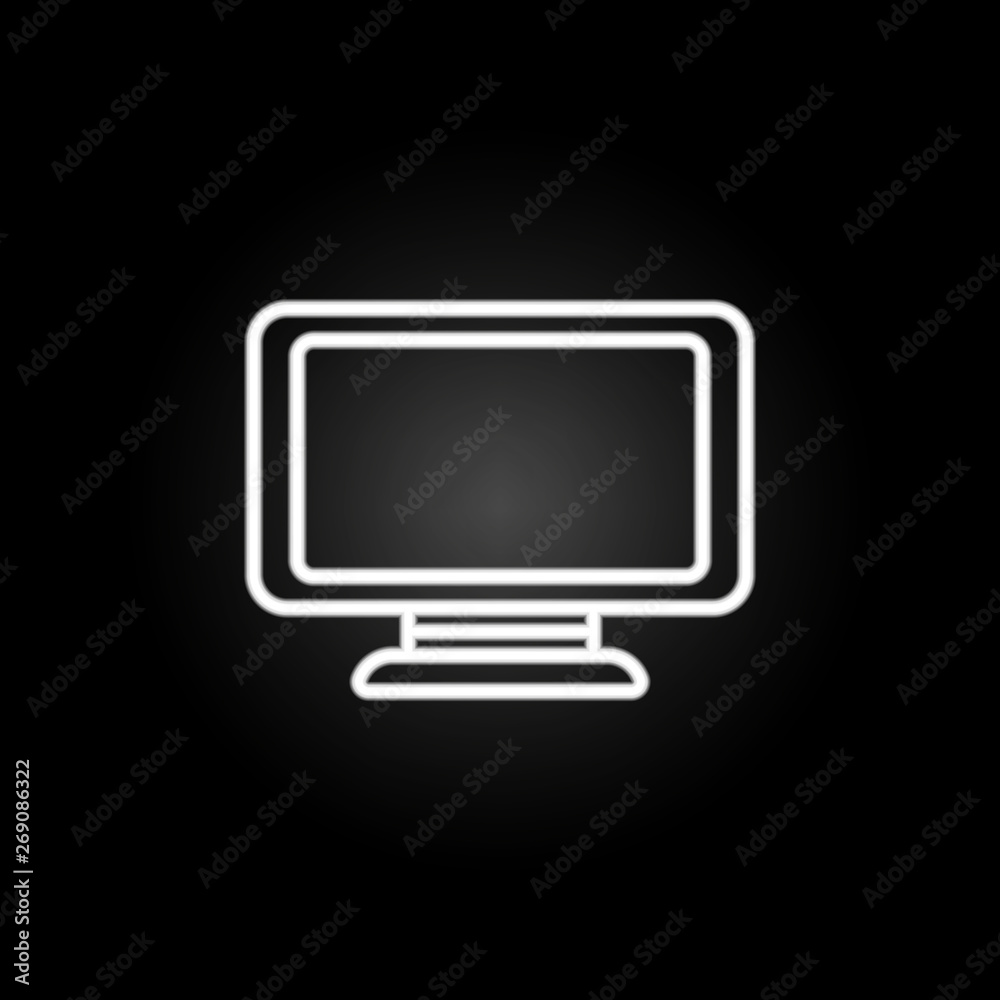 Poster monitor neon icon. elements of computer hardware set. simple icon for websites, web design, mobile a