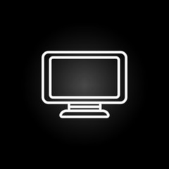 monitor neon icon. Elements of computer hardware set. Simple icon for websites, web design, mobile app, info graphics